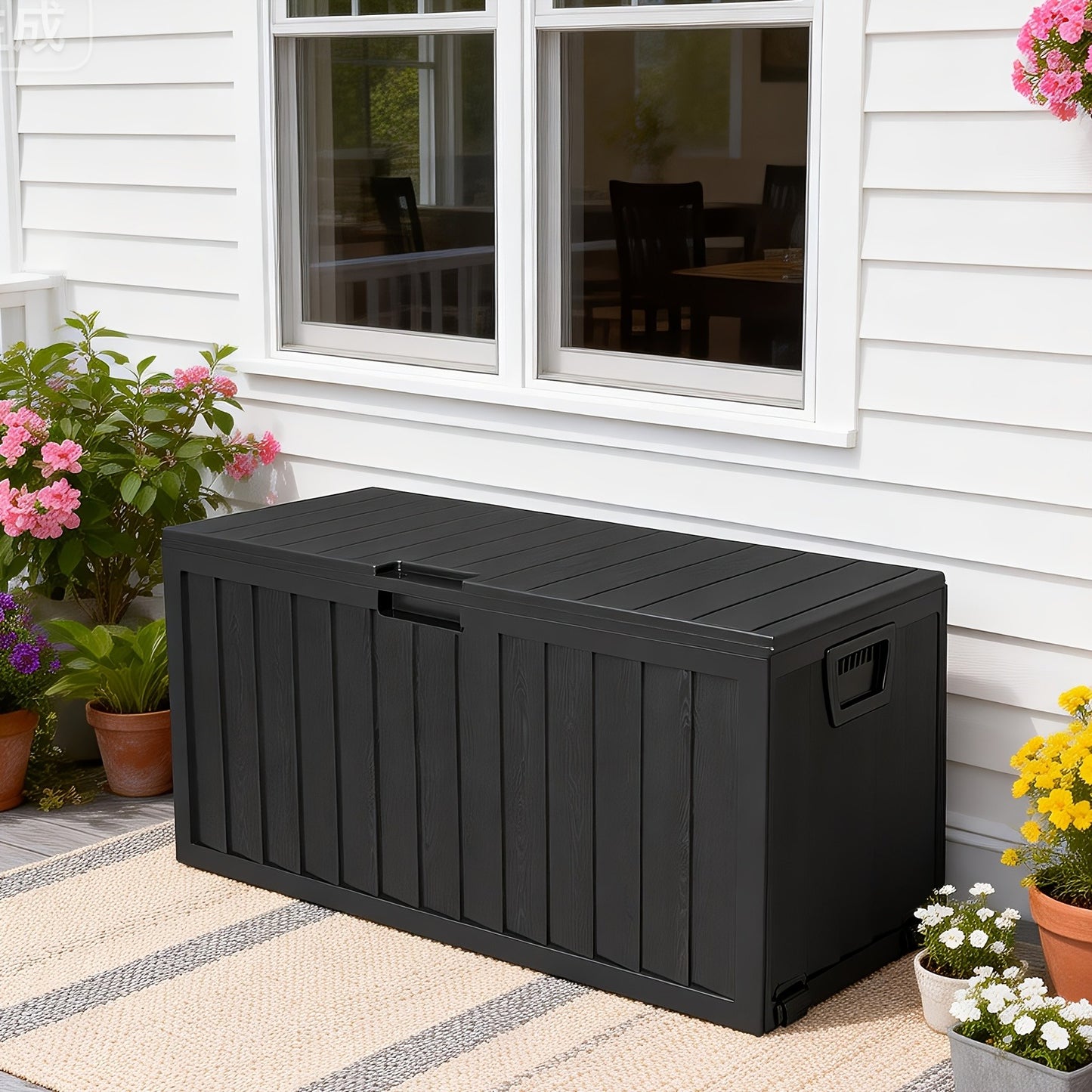 Outdoor Storage Chest 75 Gallon – Deck Box with Casters