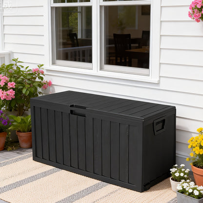 Outdoor Storage Chest 75 Gallon – Deck Box with Casters