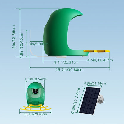 Smart Bird Feeder with Camera AI Bird Identification, 2K HD Live View, Auto Capture & Color Night Vision, Outdoor Wireless Bird Watching Gift for Bird Lovers, Green