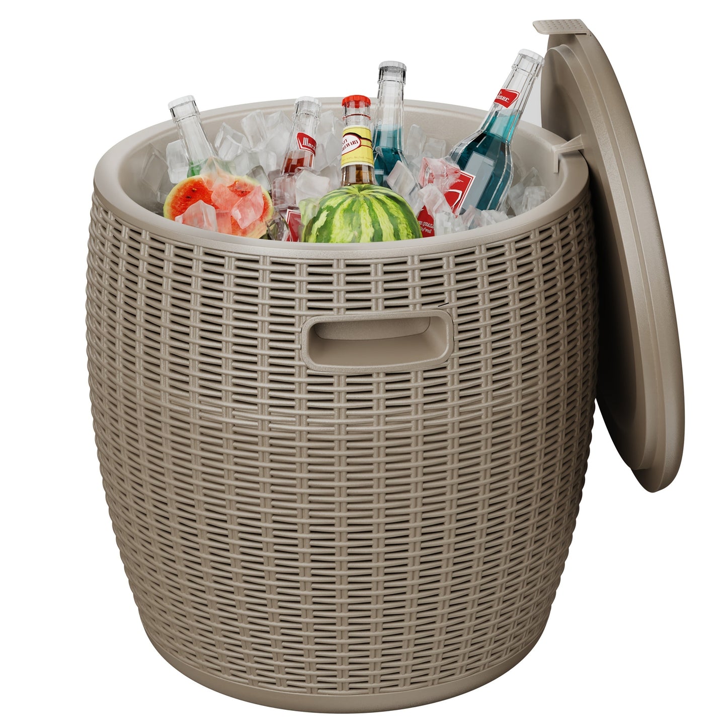 Outdoor Storage Bin 40L Rattan Deck Box UV Protected Weather Resistant