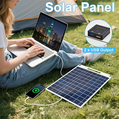 [Portable Solar Panel] Lightweight Portable Solar Panel Solar Panel Winter Outdoor Solar Charger with USB Safe Charging Stabilizer Battery Charger Mobile Phones, Flashlights, Fans Outdoor Camping Home, Portable Backup Power, Lightweight Charger