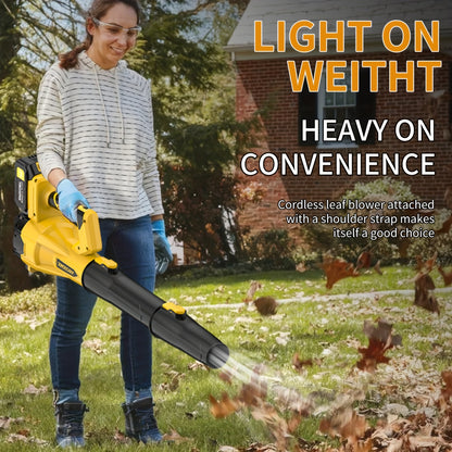 Cordless Leaf Blower 580CFM 160MPH – 40V Brushless Motor, 4.0Ah Battery, 6-Speed, Extension Nozzle, Lightweight for Lawn Yard Snow Pet Hair Cleanup