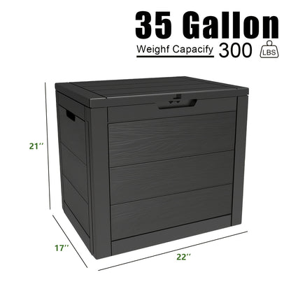 Deck Box Resin Lockable UV Waterproof | Patio Garden Toy Tool Storage