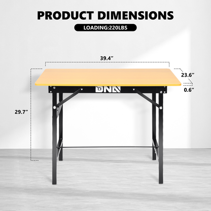 Folding Work Table Portable 220 LBS Capacity Built-In Measuring Tape Angle Finder Foldable Workbench for Garage Home DIY Woodworking Drawing Projects