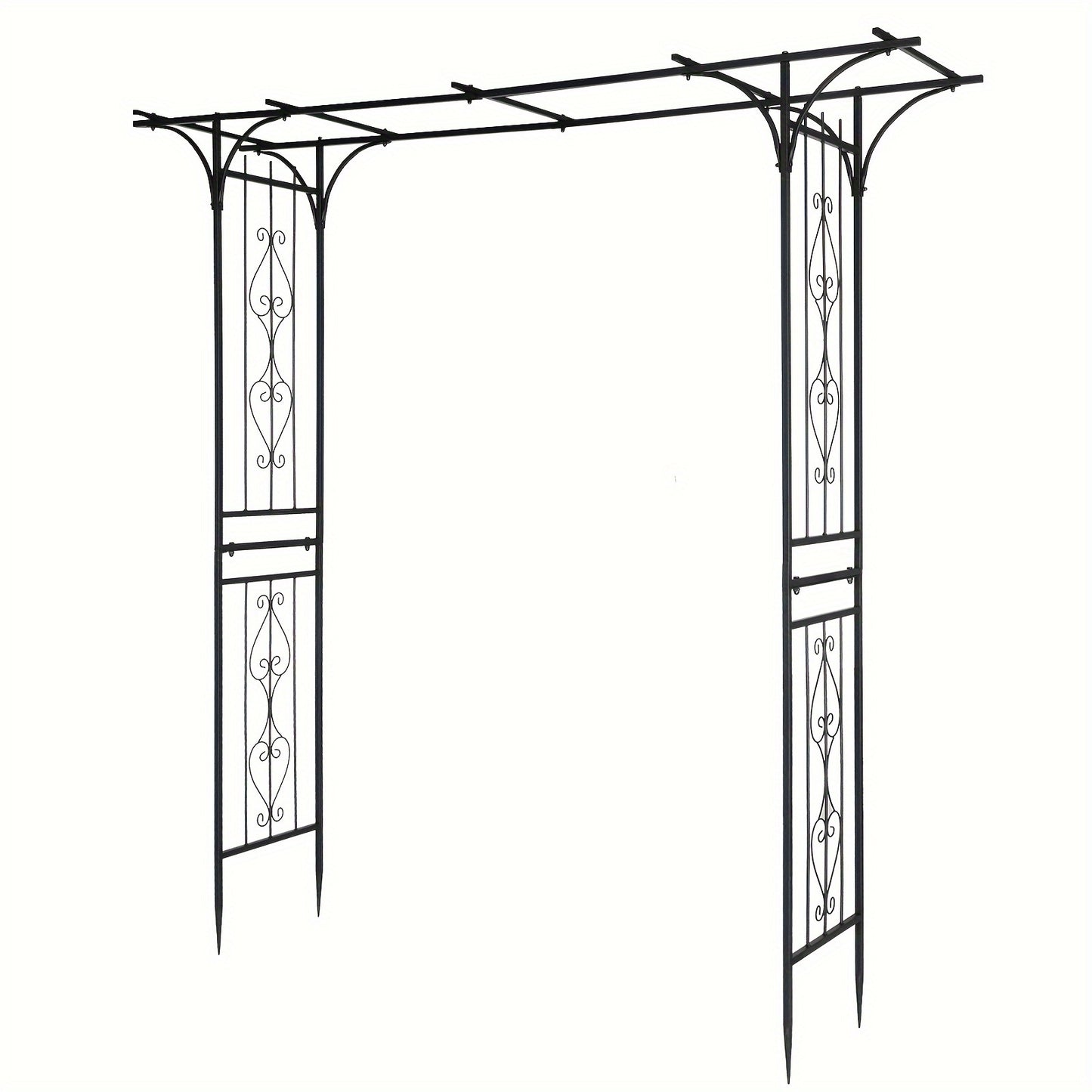 Flat Top Iron Garden Arch 16mm Tube Rustproof Climbing Rose Trellis
