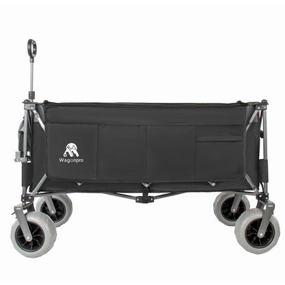 Heavy Duty Folding Wagon 52 Inch Utility Cart 560 lbs Capacity Collapsible Beach Wagon with Ultra-Stable Frame for Garden Sports Camping Outdoor