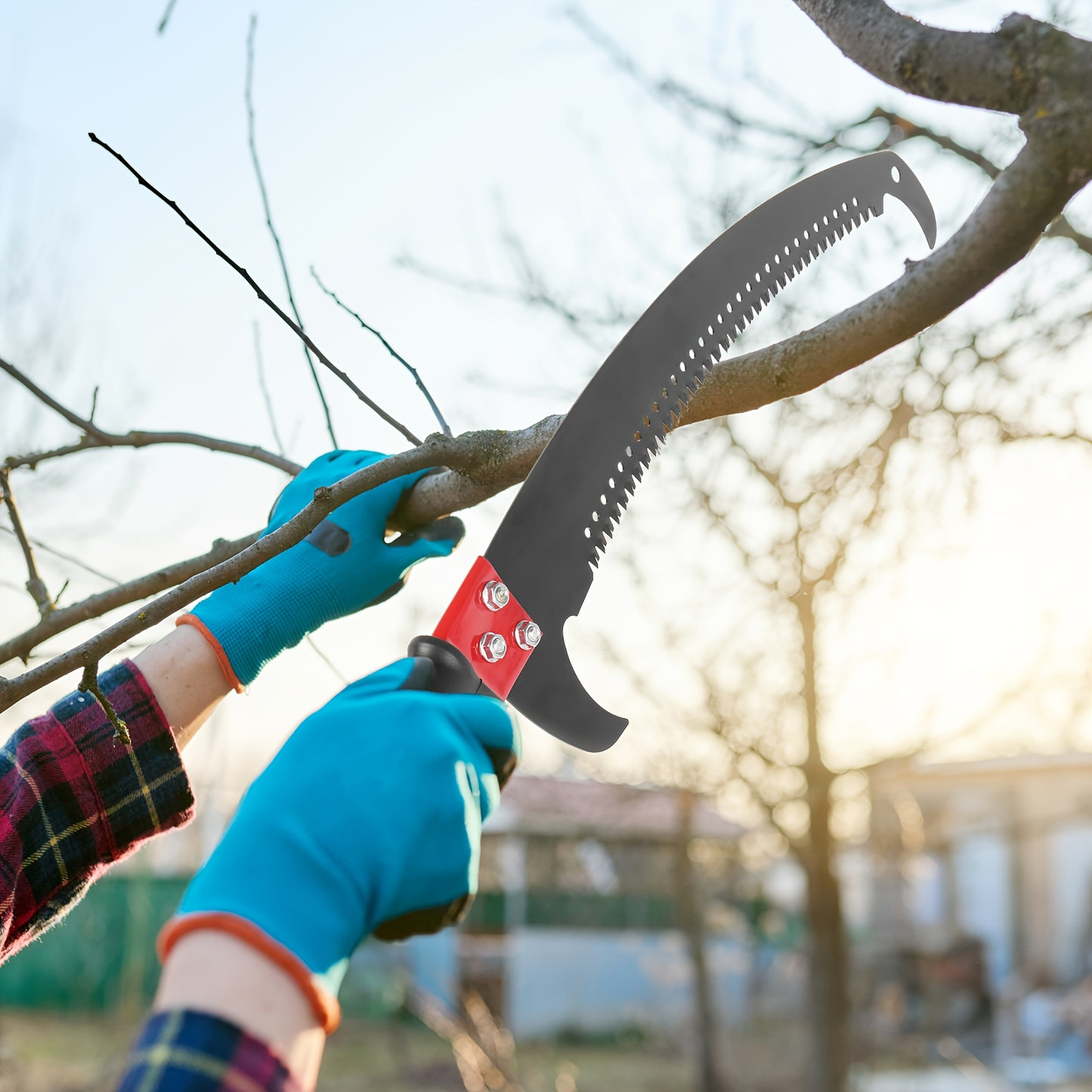 26FT Manual Pole Saw with Pruner & Bag – Extendable Tree Trimmer
