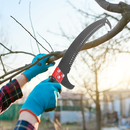 26FT Manual Pole Saw with Pruner & Bag – Extendable Tree Trimmer