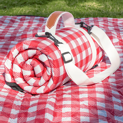 Picnic Blanket Outdoor Waterproof Extra Large 80x80 Foldable Beach Mat Camping Blanket Portable Sandproof Plaid Pattern for Family Travel Park