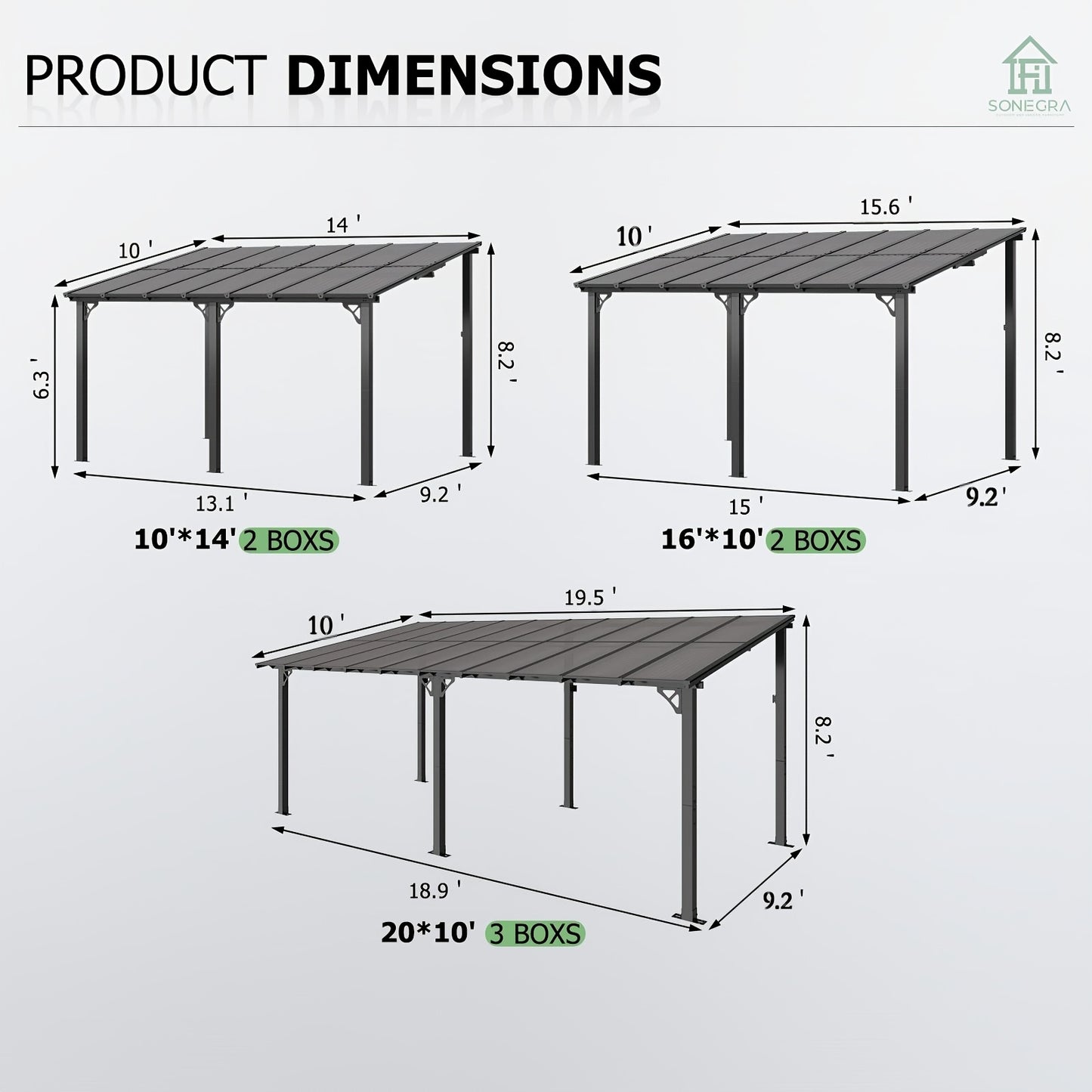 Lean-To Pergola Wall-Mounted Aluminum Louvered Roof Patio Awning