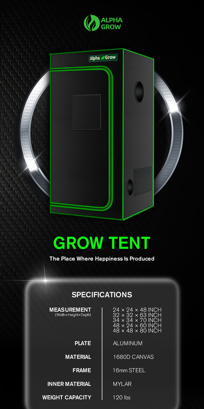 Indoor Grow Tent 1680D Lightproof with Viewing Window, Floor Tray & No-Tool Assembly, Hydroponic Setup for Seedling & Vertical Flowering, Multiple Sizes 2x2 to 4x4ft