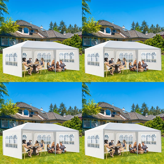 Party Tent White Waterproof 4 Sidewalls | Wedding Backyard Event Patio