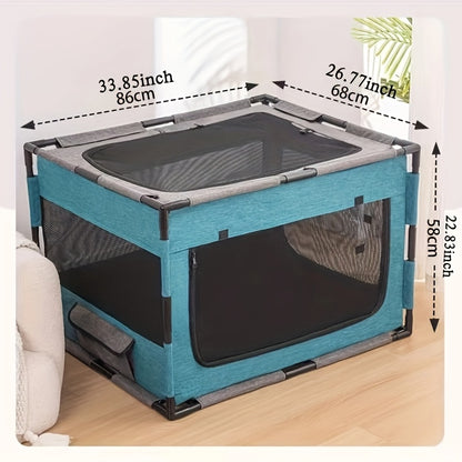 Plastic Pet Whelping Box & Indoor Playpen for Cats, Dogs, Kittens & Puppies – Assembleable, Ventilated, Durable Nest for Home Use