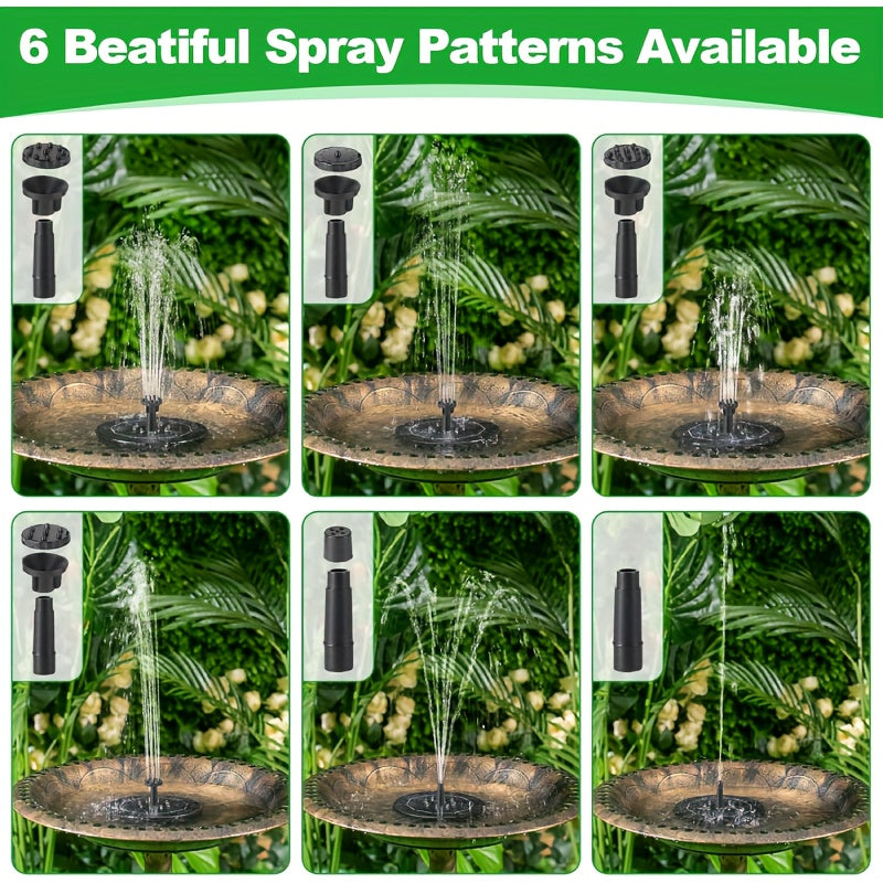 Solar Fountain Pump | 6 Nozzle IPX8 Bird Bath Garden Pool Pond Float