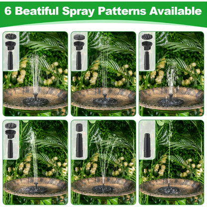 Solar Fountain Pump | 6 Nozzle IPX8 Bird Bath Garden Pool Pond Float