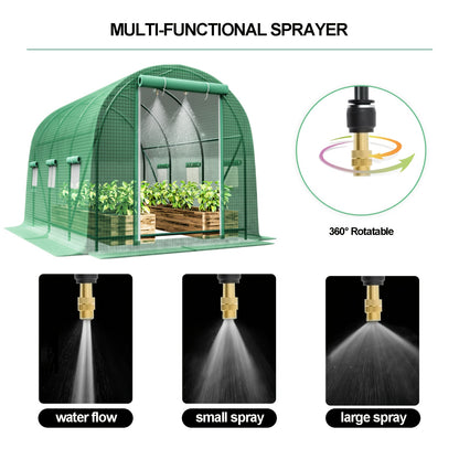 Greenhouse with Watering System, 10X6.6X6.6 Outdoor Greenhouse
