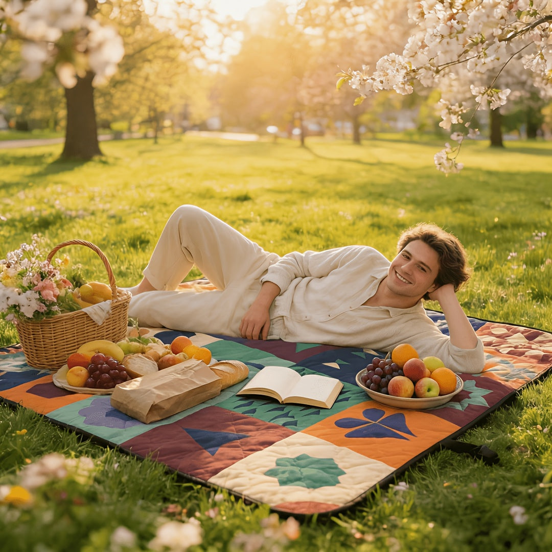 Picnic Blanket Waterproof | Foldable Padded Beach Park Camping Mat