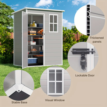 Plastic Garden Shed 5x3 ft Resin Outdoor Storage with Lockable Door