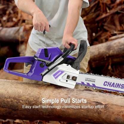 Heavy Duty Chainsaw | Gas Powered Forestry Wood Cutting Farm Yard