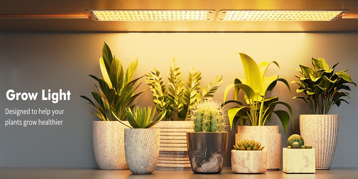 Ultra-Thin Grow Light Under Cabinet Full Spectrum 10-Level Dimming | 3/9/12H Timer High Lumen Sticky & Hangable All Growth Stages | 4pcs Indoor Plants