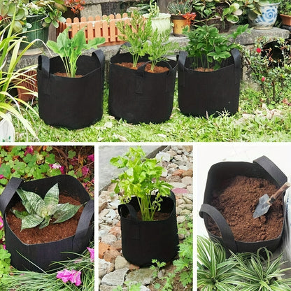 Grow Bags 5 Gallon Felt with Handles 10 & 20 Pack | Aeration Nonwoven Fabric Pots | Air Pruning Planter for Vegetables Tomatoes Potatoes Flowers Indoor Outdoor