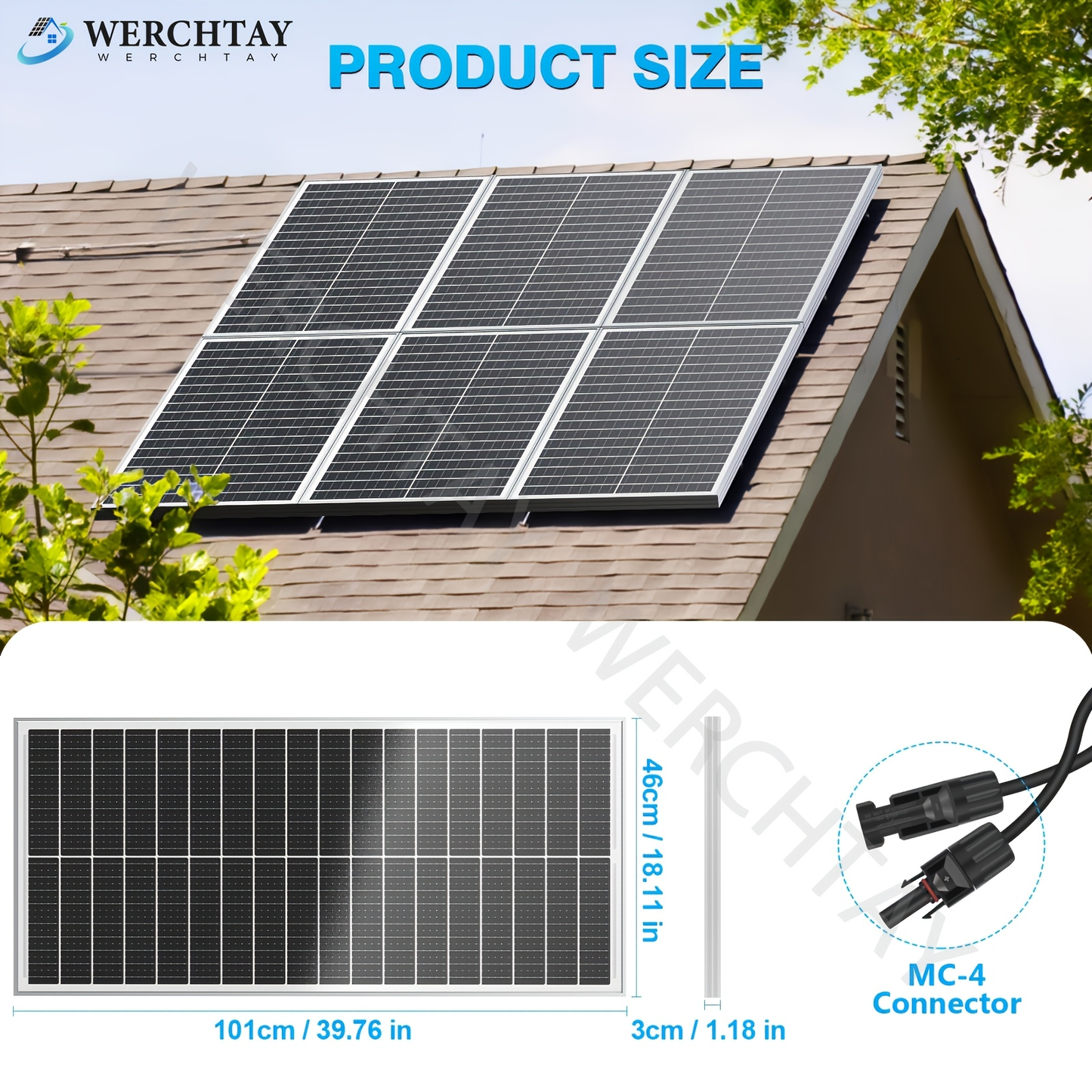 Monocrystalline Solar Panel 100W 12V 24V 24% High Efficiency EL Tested No Hot Spot Waterproof PV Module for Off-Grid Home RV Yacht Camping Farm Battery Charging Easy Install