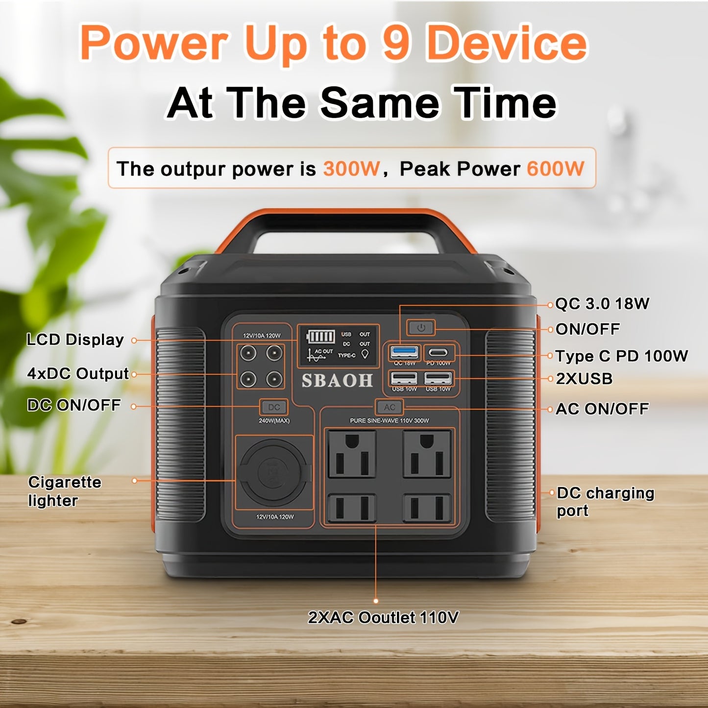 Portable Power Station | Solar Generator Camping RV Emergency Backup