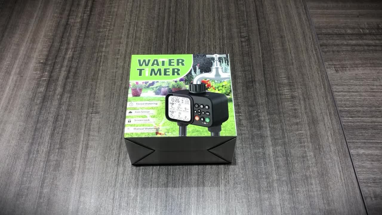 2 Zone Sprinkler Timer Garden Hose Water Timer with Rain Delay Programmable Faucet Controller