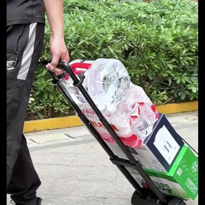 Folding Hand Truck Aluminum Alloy | Portable Trolley Cart for Shopping Moving Camping Travel with 2 or 4 Wheels