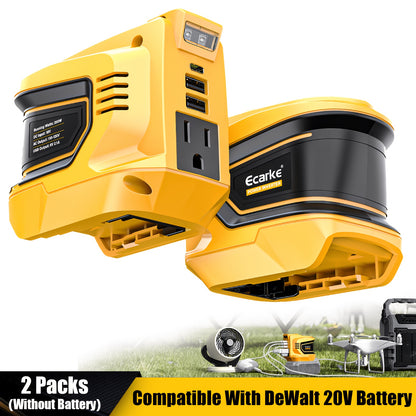 Battery Inverter for Dewalt 20V & 18V - 200W/350W/550W DC to AC 110V, USB, Type-C & AC Outlet, LED Work Light, Portable Power Supply for Camping, Outdoor & Emergency (Bare Tool)