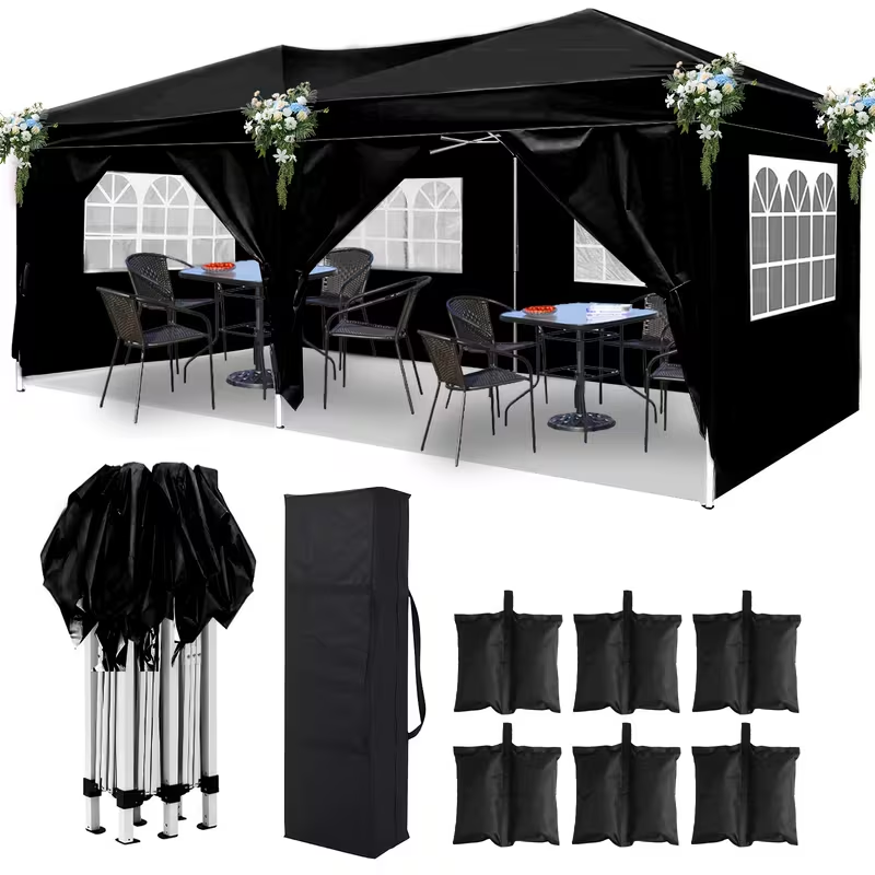 Party Tent 10x20ft 6 Sidewalls Heavy-Duty Commercial Waterproof Canopy