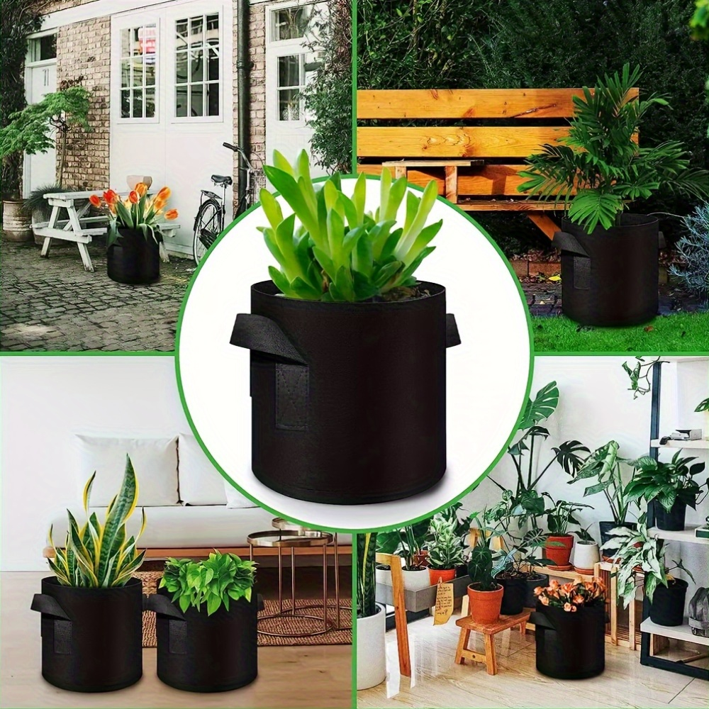 Grow Bags 5 Gallon Felt with Handles 10 & 20 Pack | Aeration Nonwoven Fabric Pots | Air Pruning Planter for Vegetables Tomatoes Potatoes Flowers Indoor Outdoor