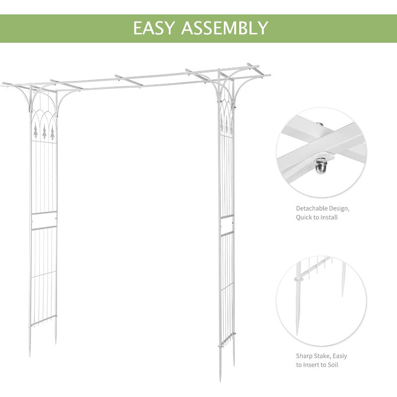 Garden Arbor Arch Metal Rustproof Wedding Climbing Plant Trellis