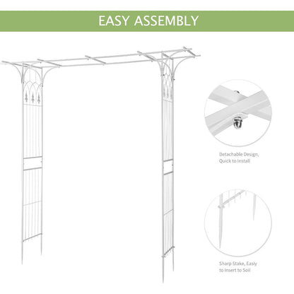 Garden Arbor Arch Metal Rustproof Wedding Climbing Plant Trellis