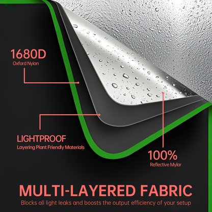 Grow Tent 1680D Thickened Mylar with Observation Window & Floor Tray | Pro-Grade Indoor Hydroponic Growing | 2x2 3x3 4x4 ft Multiple Size Options