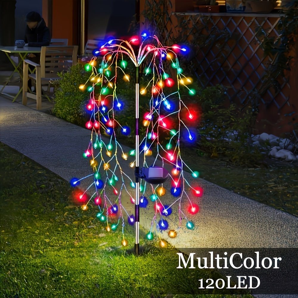 Solar Firecracker String Lights 120 LED, 8 Modes Waterproof