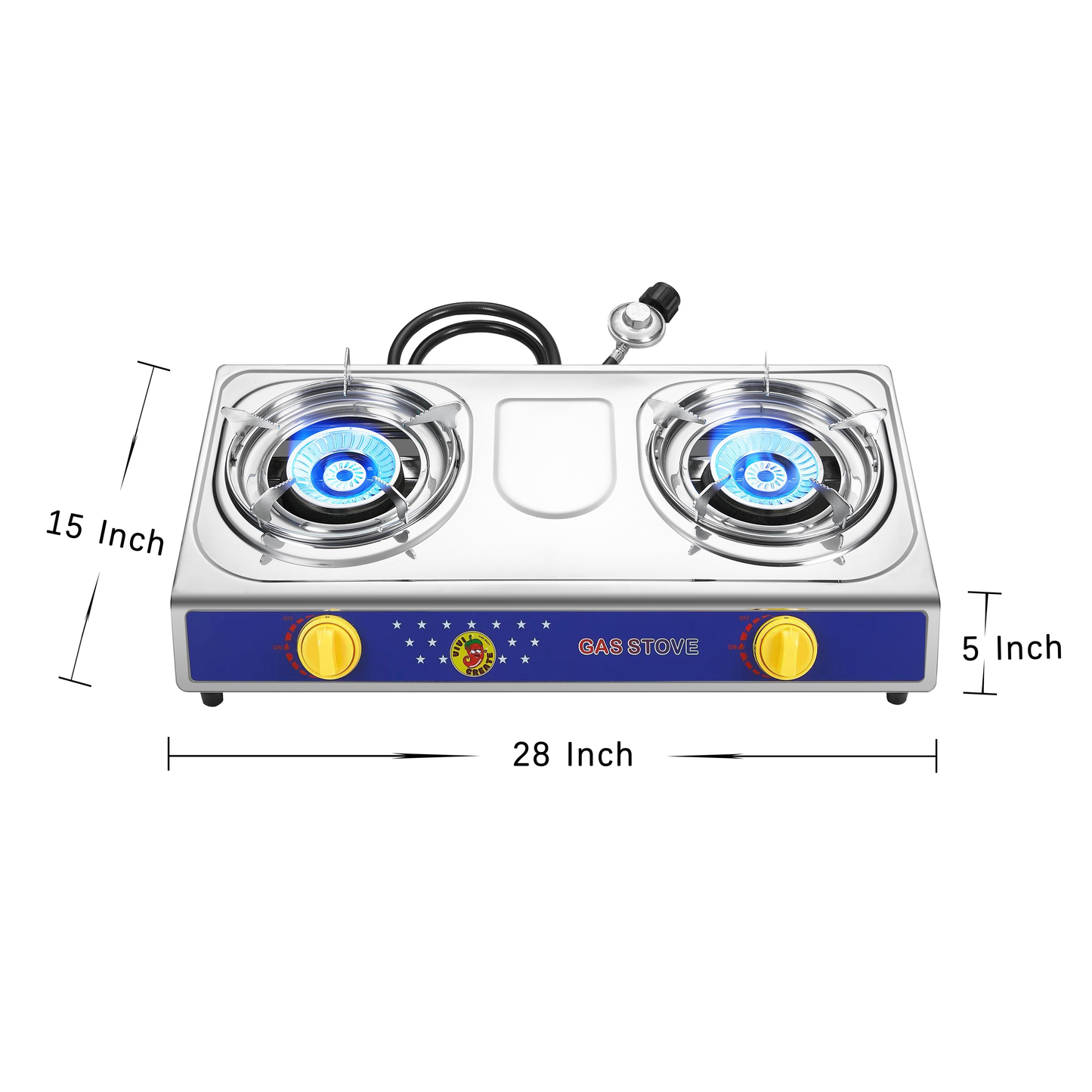 Propane Camping Stove Single & Double Burner – Stainless Steel Gas Cooker with Auto Ignition for Outdoor Cooking, Camping, Fishing, Hiking, Garden BBQ & Tailgate – Portable Camp Kitchen Burner