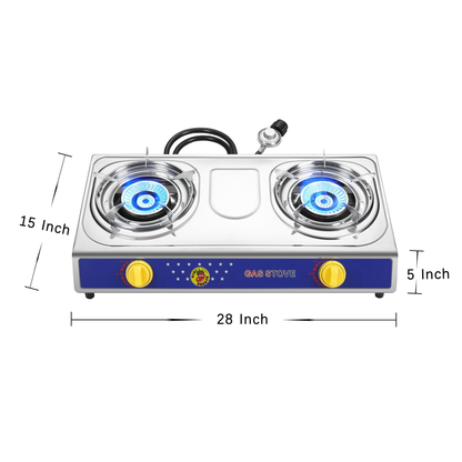 Propane Camping Stove Single & Double Burner – Stainless Steel Gas Cooker with Auto Ignition for Outdoor Cooking, Camping, Fishing, Hiking, Garden BBQ & Tailgate – Portable Camp Kitchen Burner