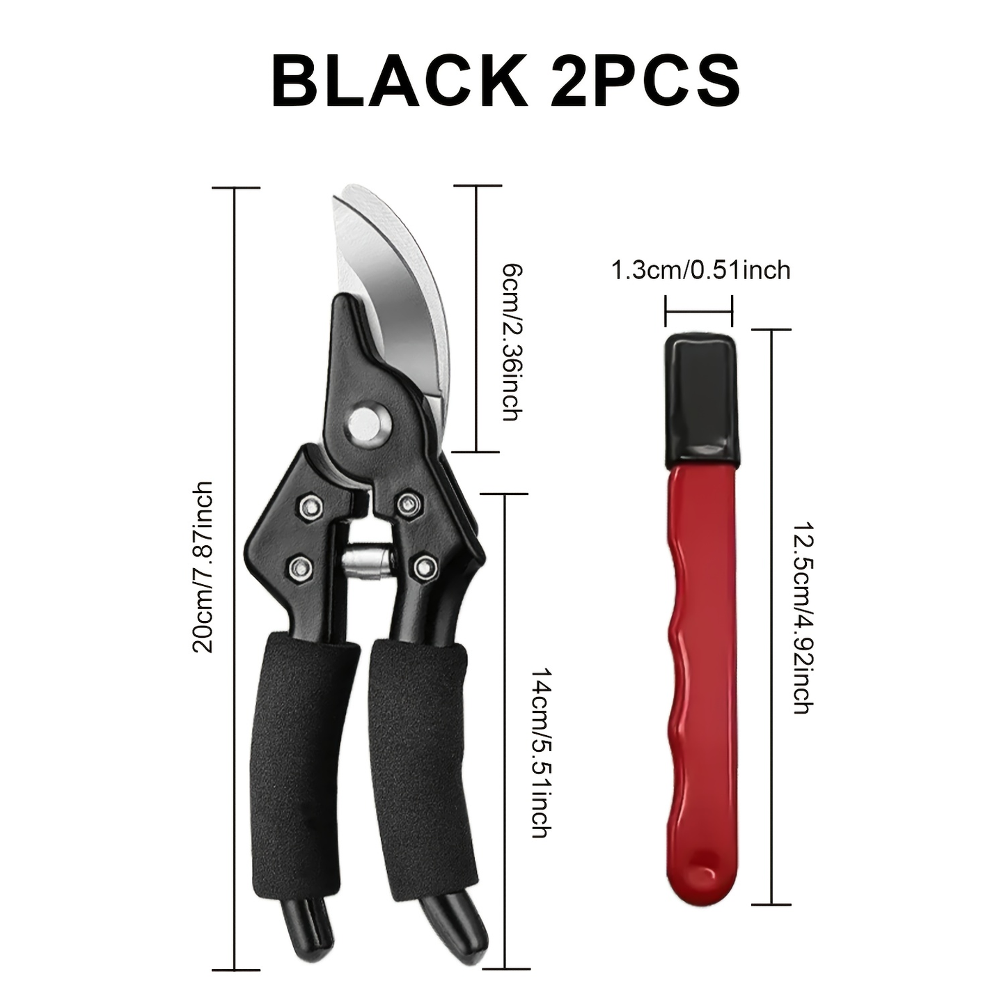 Stainless Steel Pruning Shears with Sharpening Stone, Ergonomic Comfort Grip Garden Scissors for Home Gardening, Flower Arranging & Plant Trimming – Long-Lasting Sharp Blades