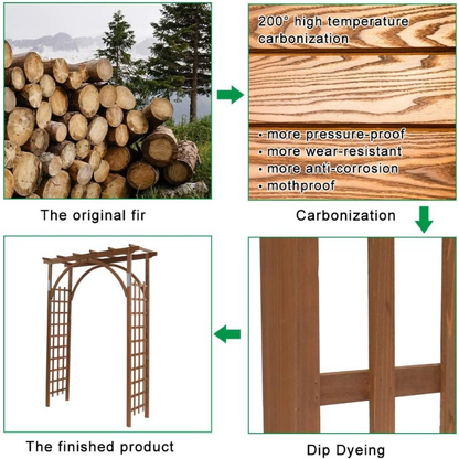 Teak Wood Pergola Arbor 85" Wedding Arch Garden Climbing Trellis