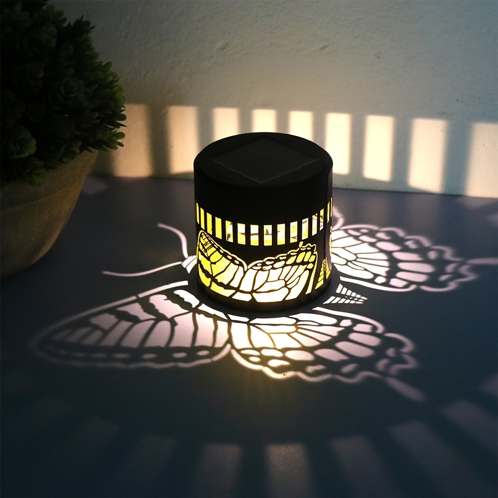 Solar Fence Lights Mandala Metal Lantern Outdoor Butterfly Garden Decor IP65 Waterproof Solar Powered Deck Step Wall Light for Patio Backyard Yard Xmas