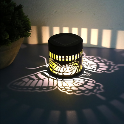 Solar Fence Lights Mandala Metal Lantern Outdoor Butterfly Garden Decor IP65 Waterproof Solar Powered Deck Step Wall Light for Patio Backyard Yard Xmas