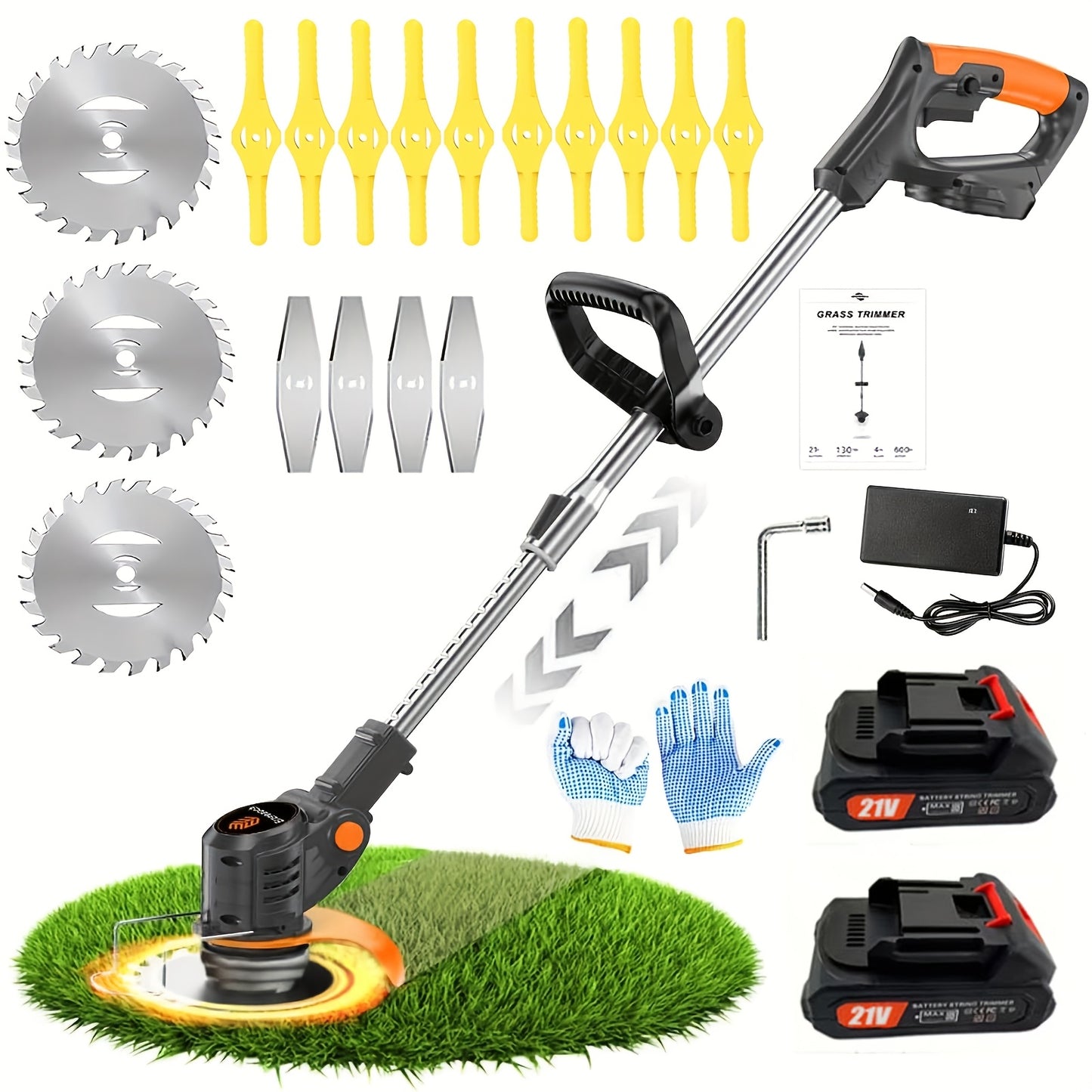 Cordless Electric Weed Wacker | Handheld Lawn Trimmer Garden Yard