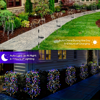 Solar Firecracker String Lights 120 LED, 8 Modes Waterproof