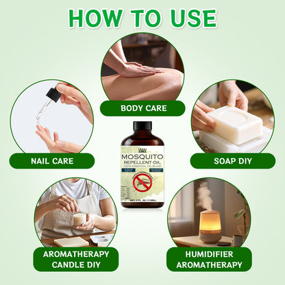 Mosquito Repellent Essential Oil Blend – 120ml Dropper Bottle for Diffusers, Sprays & Lotions