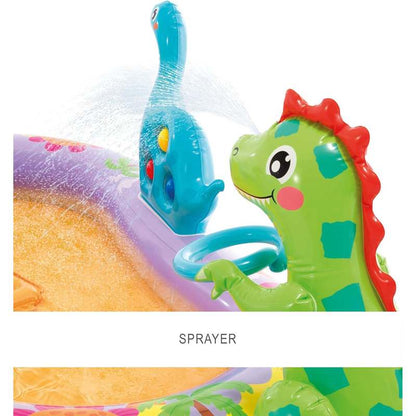 INTEX Dino Park Inflatable Kids Water Play Center with Slide, Splash Pad & Dino Sprayer, Kiddie Pool