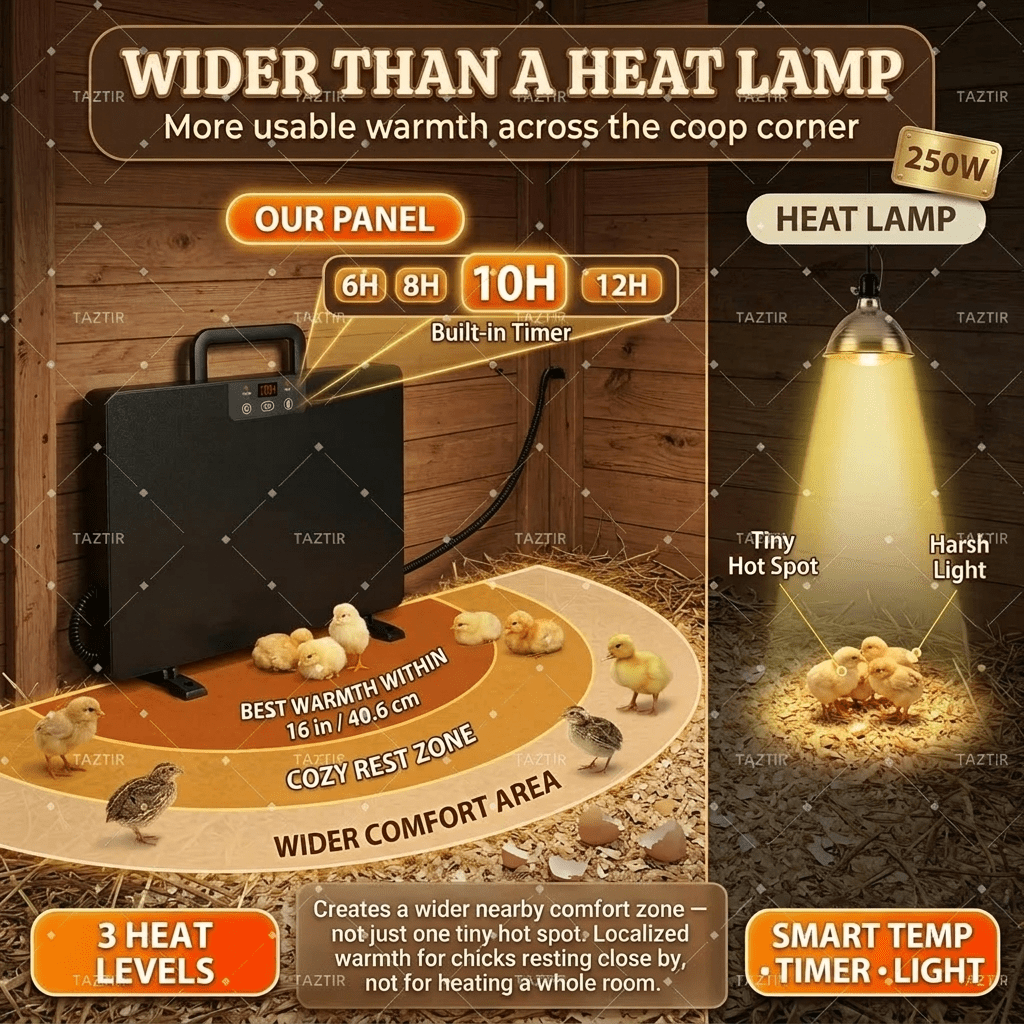 Brooder Heater | Chick Duck Quail 3 Heat Levels Timer Digital Display