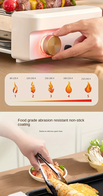 Sausage Grill 4-in-1 Multifunctional Electric Hot Dog Roller – Non-Stick Countertop Cooker with Adjustable Temperature, Detachable Panel, Silicone Oil Brush & Grill Holder – Easy Clean, Kitchen & Dorm Use