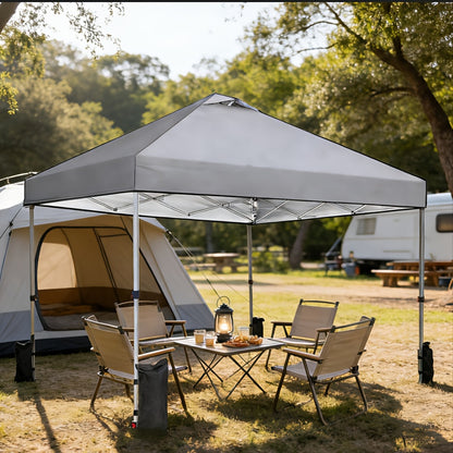 10x10 Pop Up Canopy Tent Heavy Duty - 1-Person Easy Setup, Wheeled Carry Bag, Portable Gazebo