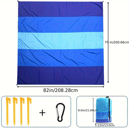 Beach Blanket Sandproof Quick-Dry Nylon Mat 79"x83" for 1-4 Adults – Lightweight Picnic Blanket for Beach, Camping, Hiking & Travel